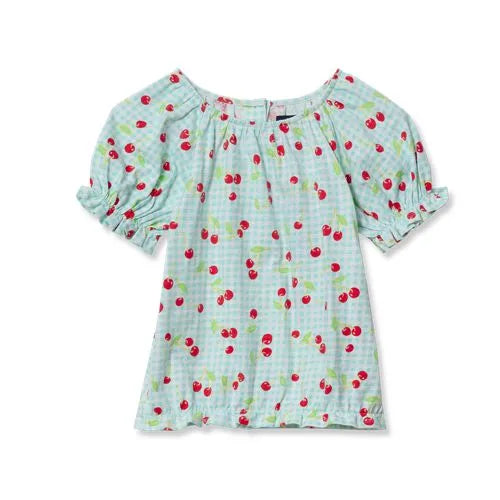 Girls Shirred Puff Blouse