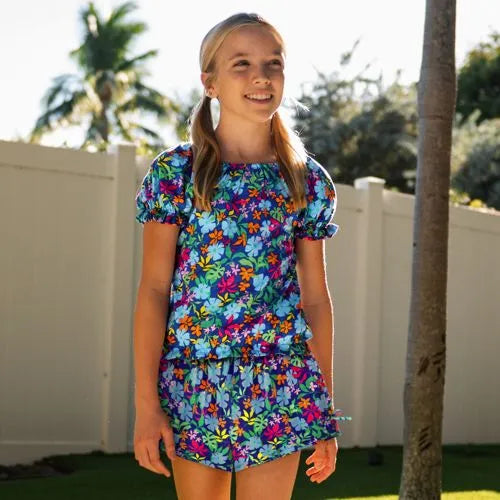 Girls Shirred Puff Blouse
