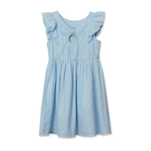 Girls Short Sleeve Seersucker Dress