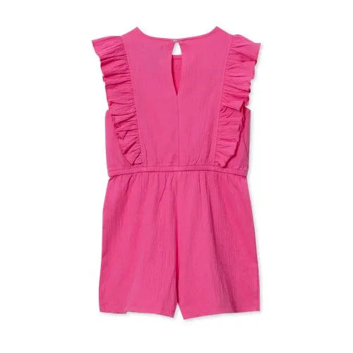 Girls Sleeveless Ruffle Knit Romper