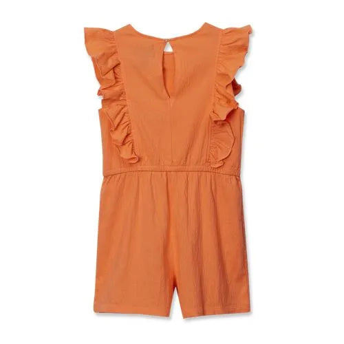 Girls Sleeveless Ruffle Knit Romper