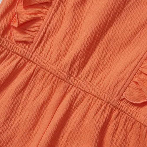 Girls Sleeveless Ruffle Knit Romper