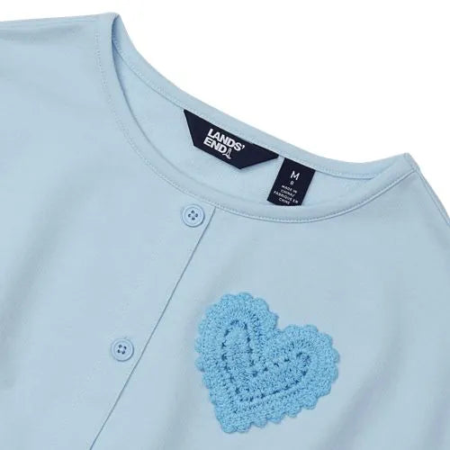 Girls Slouchy Button Front Terry Knit Top