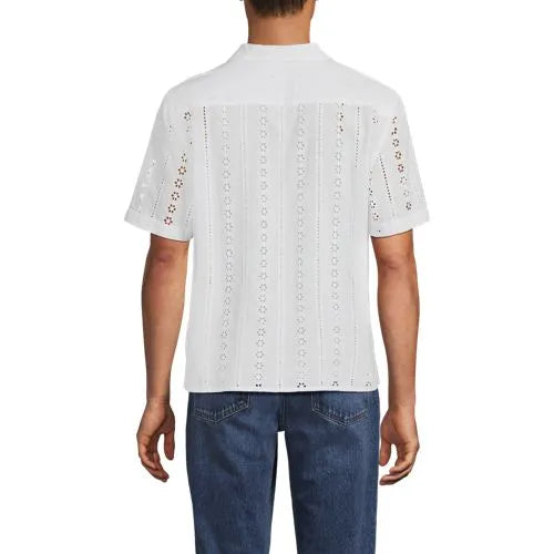 Men's Eyelet Camp Collar Shirt