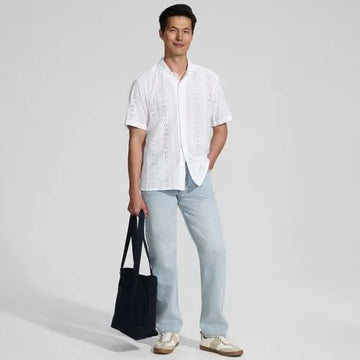 Men's Eyelet Camp Collar Shirt