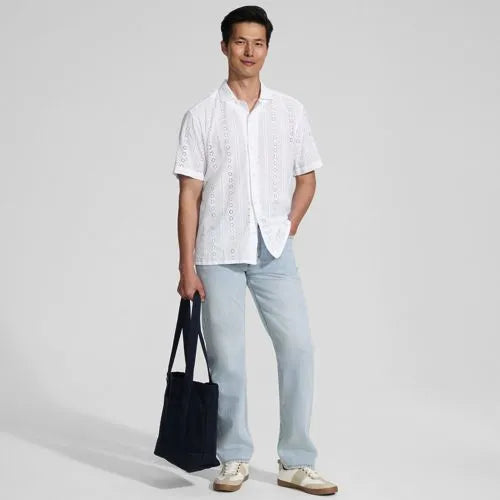 Men's Eyelet Camp Collar Shirt