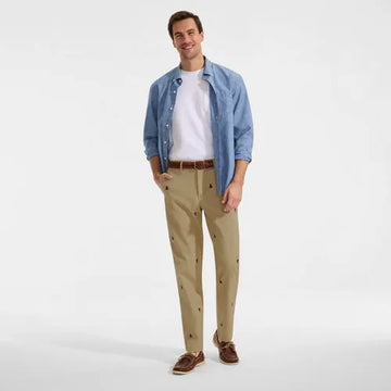 Men's Knockabout Embroidered Comfort Waist Classic Fit Chino Pant