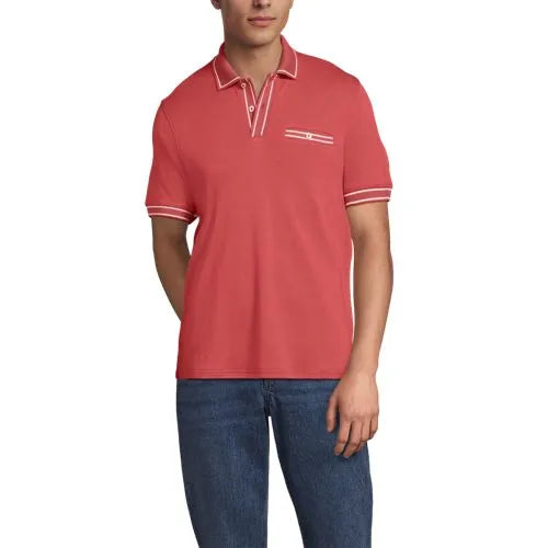 Men's Short Sleeve Tipped Welt Pocket Performance Supima Polo