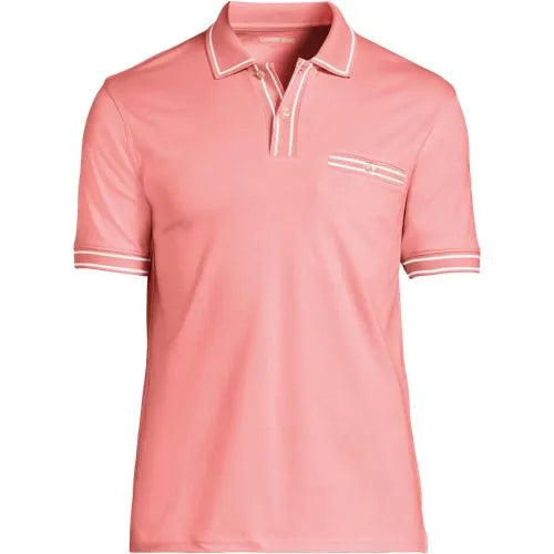 Men's Short Sleeve Tipped Welt Pocket Performance Supima Polo