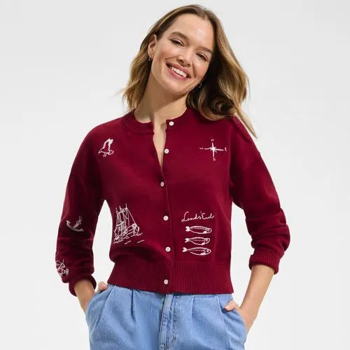 Women's Cotton Embellished Cardigan Sweater