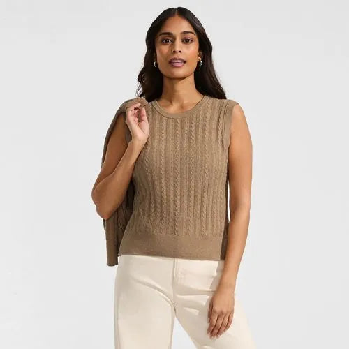 Women's Cotton Pointelle Shell Sweater