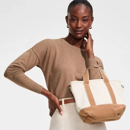 Women's Cotton Wedge Crew Neck Sweater