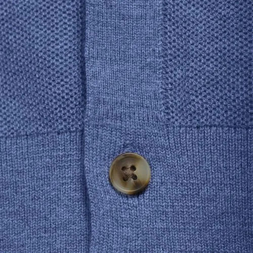 Men's Short Sleeve Texture Stitch Button Through Summer Weight Sweater Polo