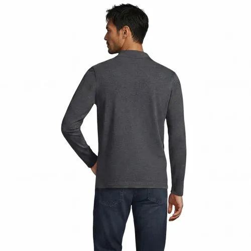 Men's Essential Pique Long Sleeve Classic Fit Polo Shirt