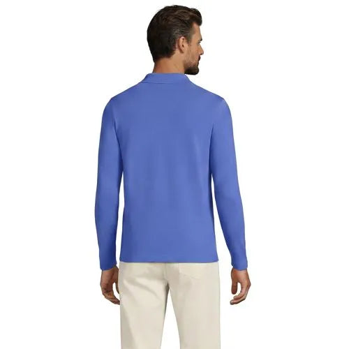 Men's Essential Pique Long Sleeve Classic Fit Polo Shirt