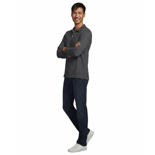 Men's Essential Pique Long Sleeve Classic Fit Polo Shirt