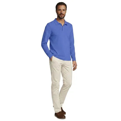 Men's Essential Pique Long Sleeve Classic Fit Polo Shirt