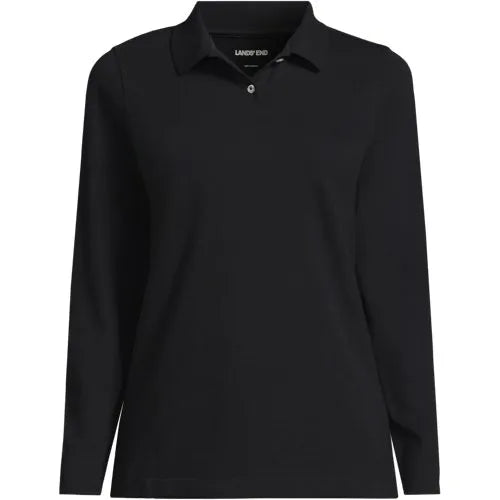 Women's Essential Pique Long Sleeve Polo Shirt
