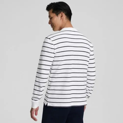 Men's Long Sleeve Honeycomb Pique Henley