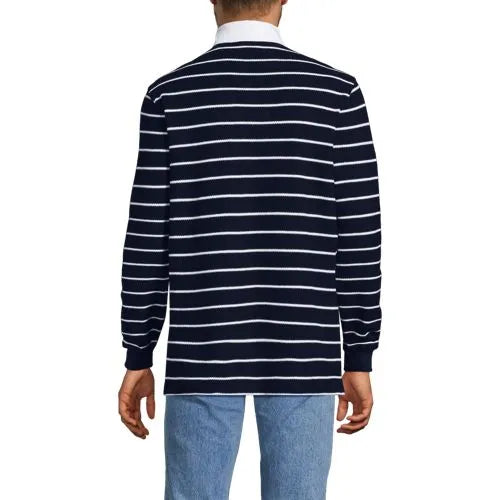 Men's Long Sleeve Honeycomb Pique Rugby