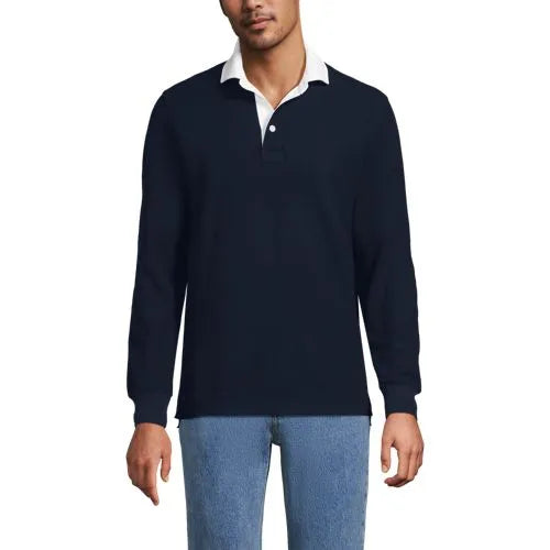 Men's Long Sleeve Honeycomb Pique Rugby