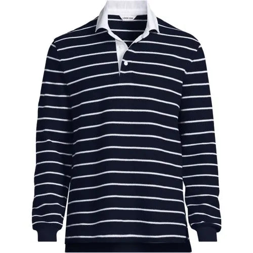 Men's Long Sleeve Honeycomb Pique Rugby