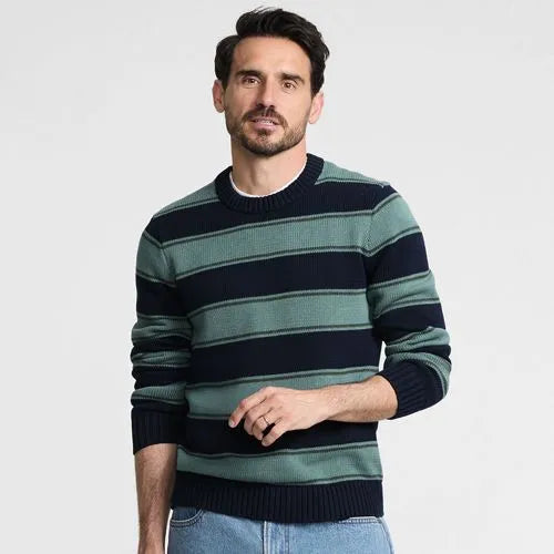 Men's Long Sleeve Drifter Stripe Crewneck Sweater