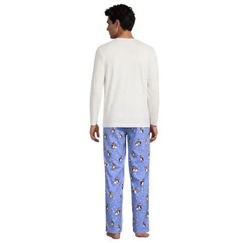 Men's Long Sleeve Tee and Flannel Pant Sleep Set