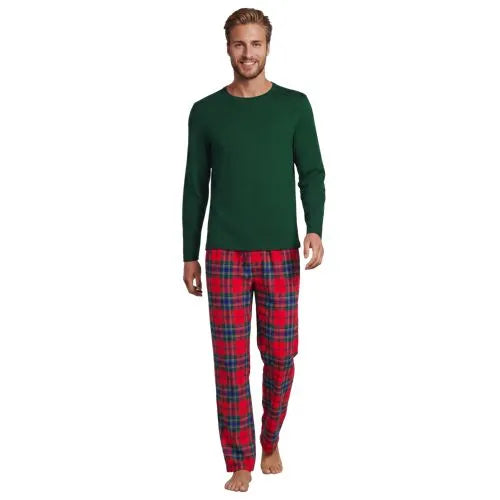Men's Long Sleeve Tee and Flannel Pant Sleep Set