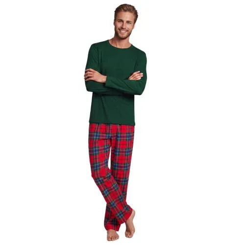 Men's Long Sleeve Tee and Flannel Pant Sleep Set