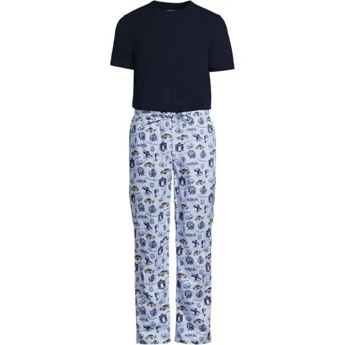 Men's Short Sleeve Essential Knit Tee and Poplin Pant Set