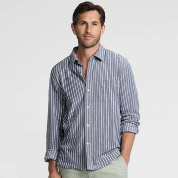 Men's Long Sleeve Knit Button Down Shirt