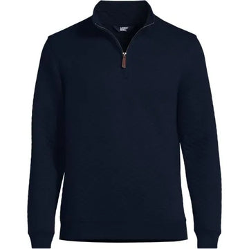 Men's Long Sleeve Quilted Bedford Quarter Zip Pullover