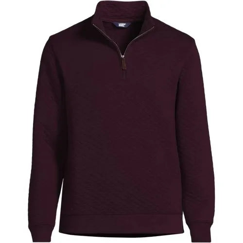 Men's Long Sleeve Quilted Bedford Quarter Zip Pullover