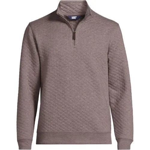 Men's Long Sleeve Quilted Bedford Quarter Zip Pullover
