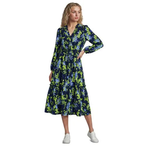 Women's Bracelet Button Front Midi Dress