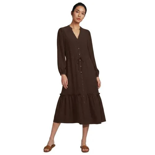 Women's Bracelet Button Front Midi Dress