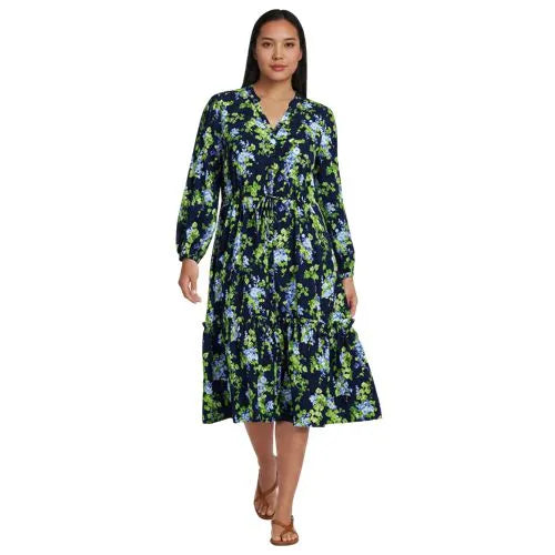 Women's Bracelet Button Front Midi Dress