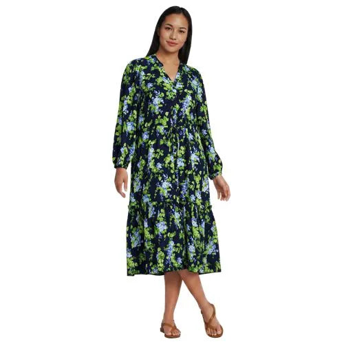 Women's Bracelet Button Front Midi Dress