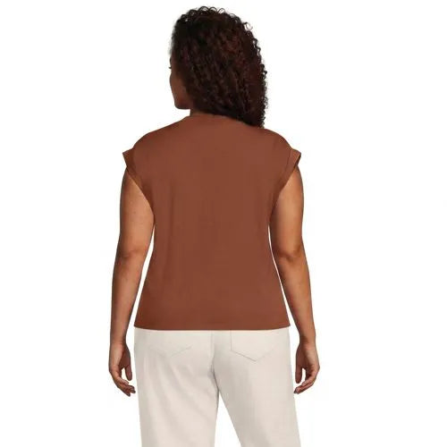 Women's Cap Sleeve Supima Cotton Crew Neck Tee