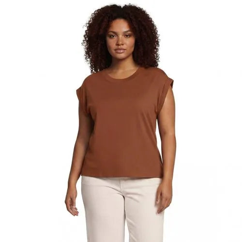 Women's Cap Sleeve Supima Cotton Crew Neck Tee