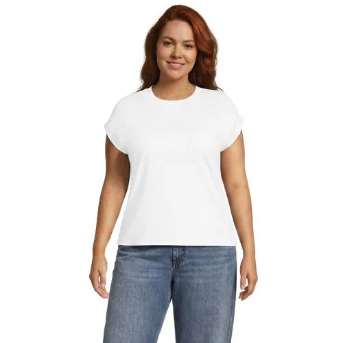 Women's Cap Sleeve Supima Cotton Crew Neck Tee