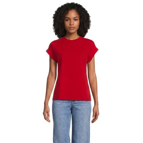 Women's Cap Sleeve Supima Cotton Crew Neck Tee