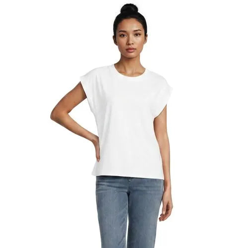 Women's Cap Sleeve Supima Cotton Crew Neck Tee