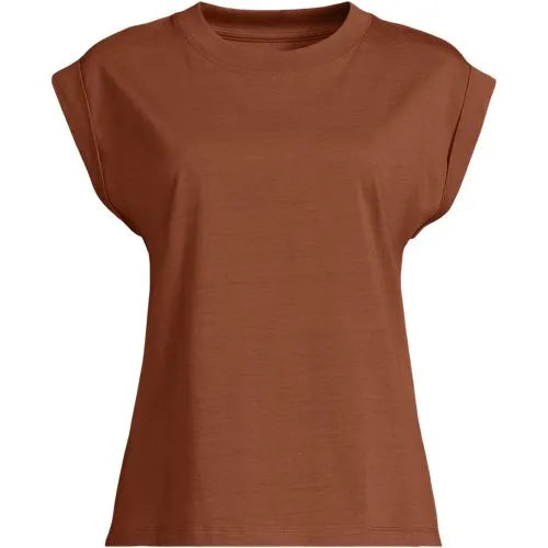Women's Cap Sleeve Supima Cotton Crew Neck Tee