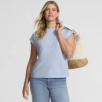 Women's Cap Sleeve Supima Cotton Crew Neck Tee