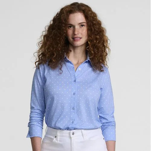 Women's Long Sleeve Supima Cotton Relaxed Button Front Shirt