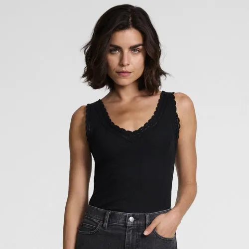 Women's Variegated Micro Rib Lace Trim Cami