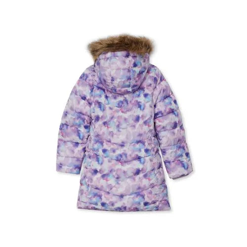 Girls Fleece Lined Printed Parka