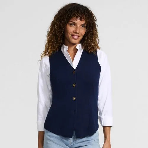Women's Cotton Milano V-neck Vest Sweater
